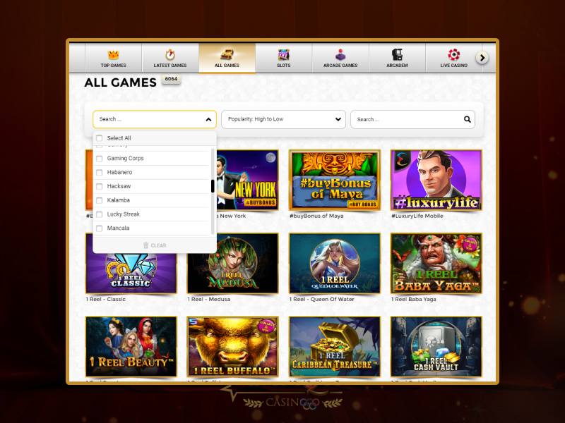 Popular games at Unique Casino