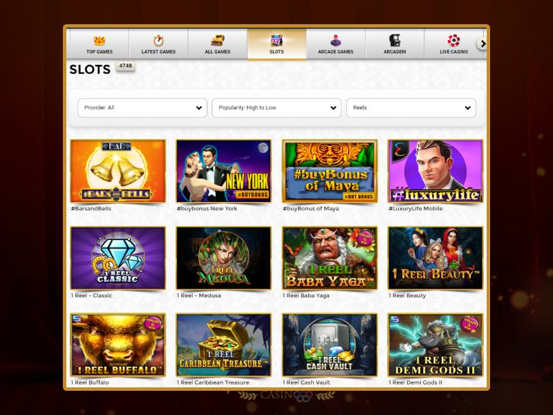 Features of Unique Casino's casino games